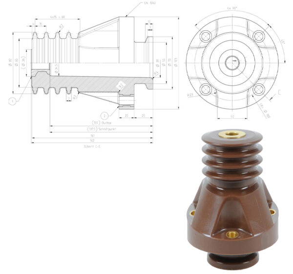 Epoxy terminal motor bushings Biname electrical insulators